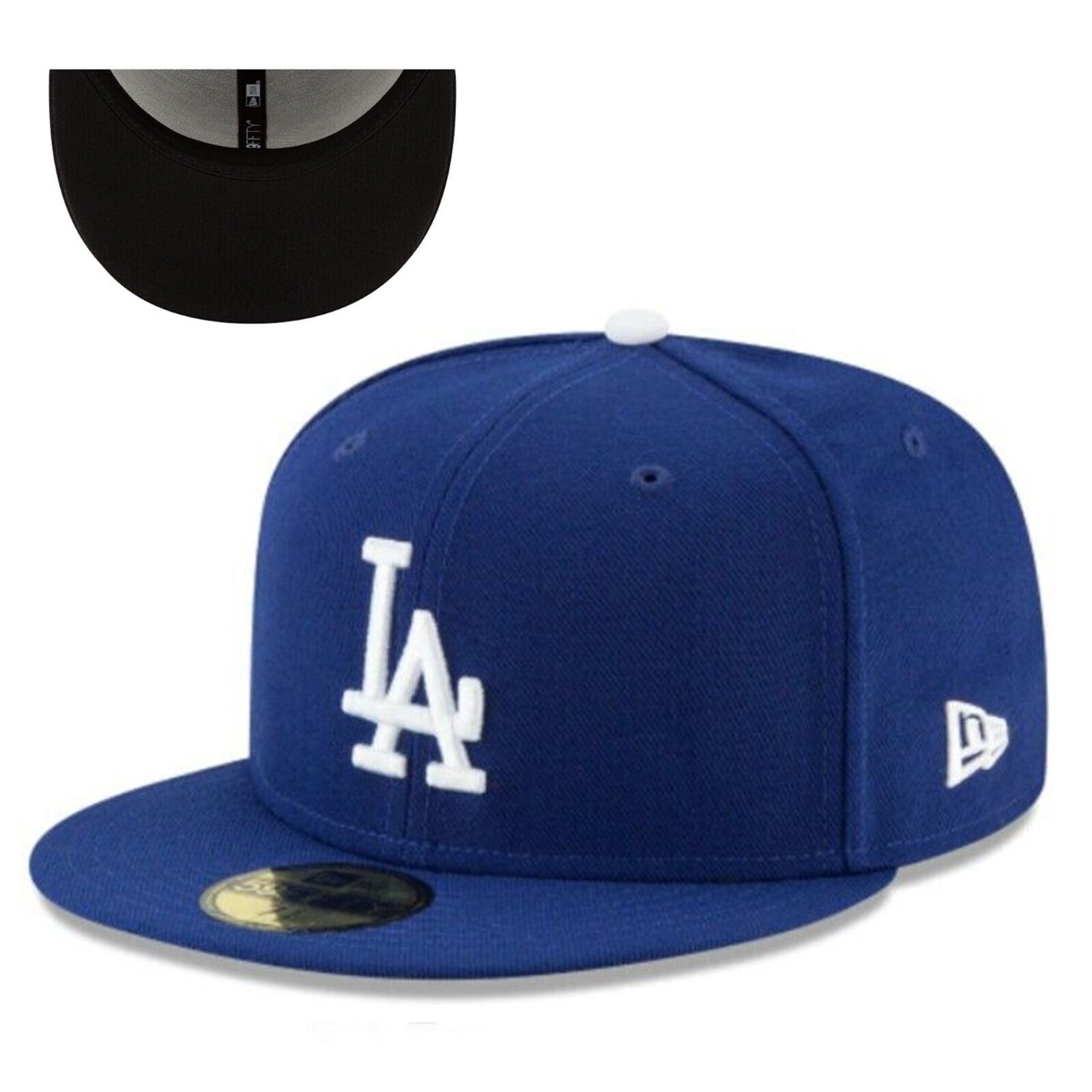 New Era 59FIFTY Los Angeles Dodgers Fitted Hat Royal Blue White Logo Cap