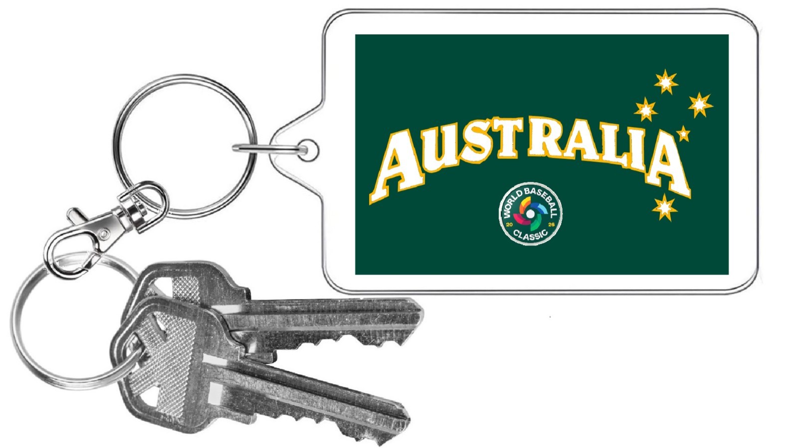World Baseball Classic Photo Keychain 2026 Team Logo Dual Image USA Japan Korea
