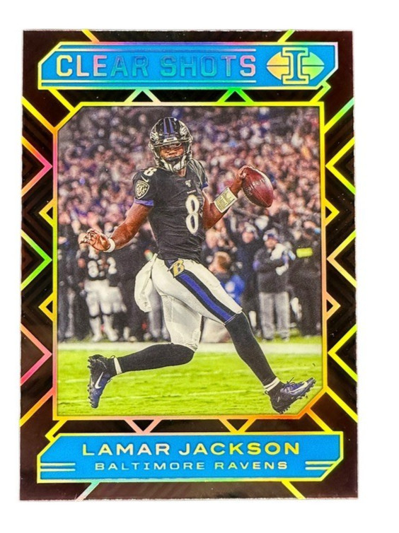 2020 Panini Illusions #2 Lamar Jackson Clear Shots Light Blue #/299