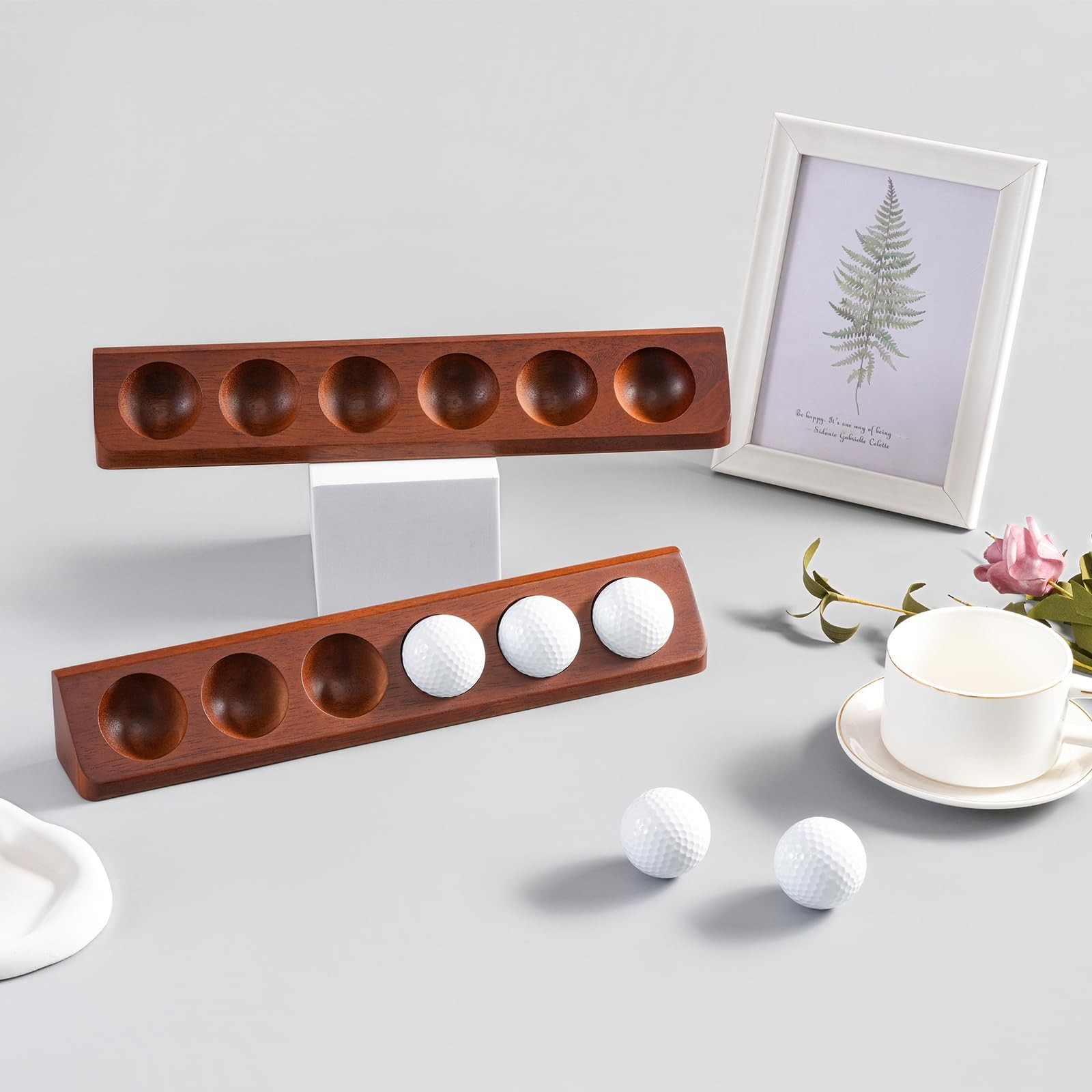 1 Pack Wooden Golf Ball Display Case Wall Mount Tabletop Installation PC