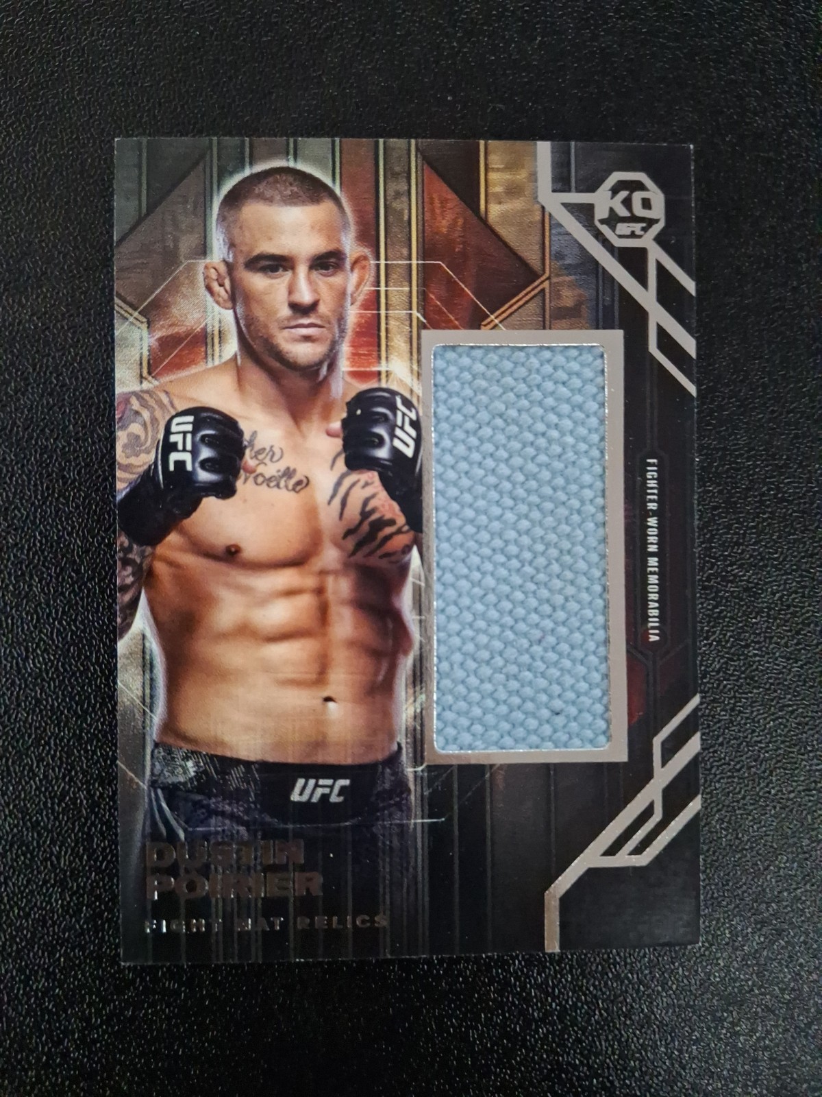 Dustin Poirier 2025 Topps Knockout Fight Mat Fighter Worn Relic Card FMR-DP