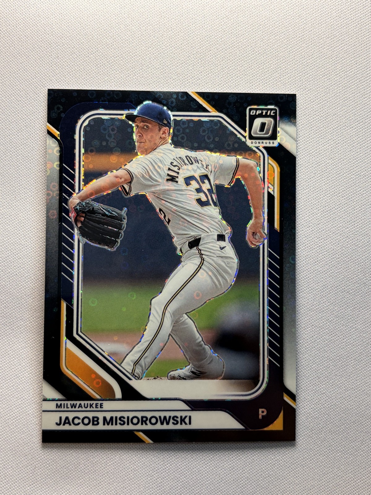 Jacob Misiorowski Black Disco Optic Prizm Rookie 2026 Donruss Card #53 Brewers