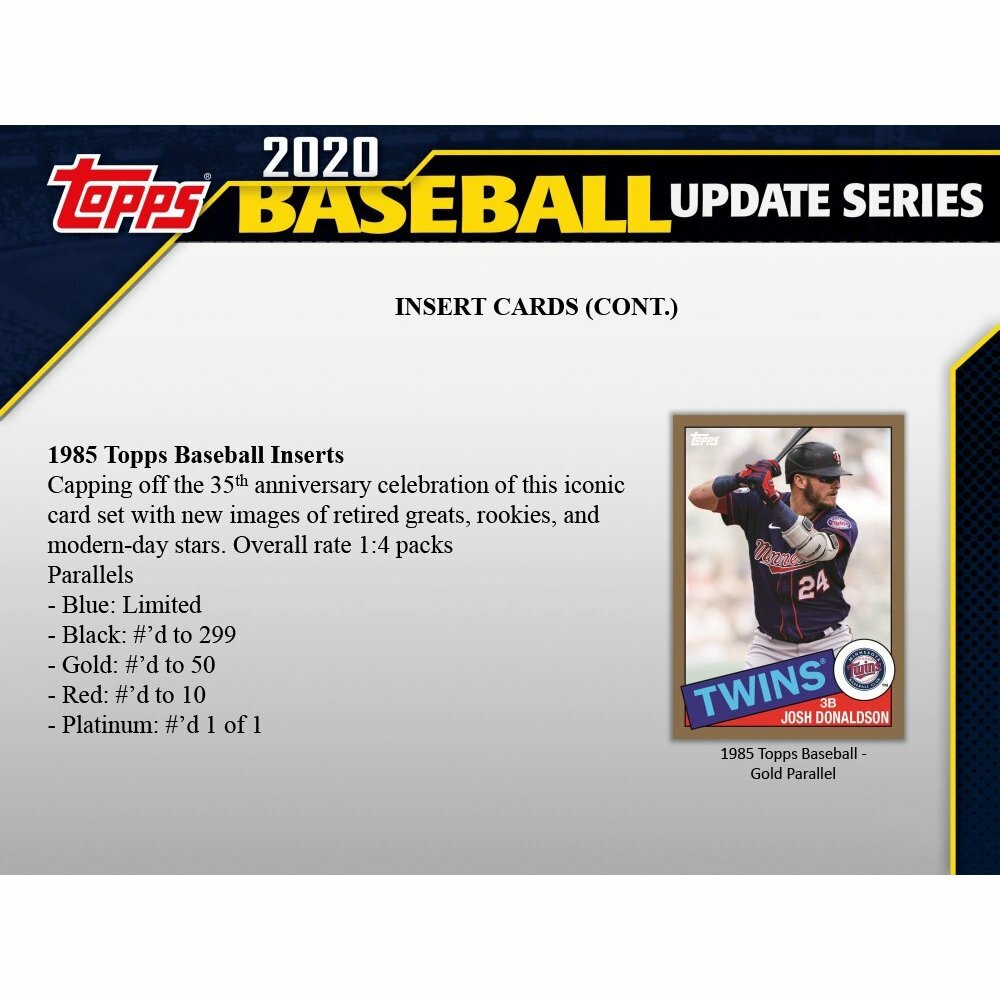 2020 Topps UPDATE Series Baseball Factory Sealed Retail Box 24 Packs 384 Cards