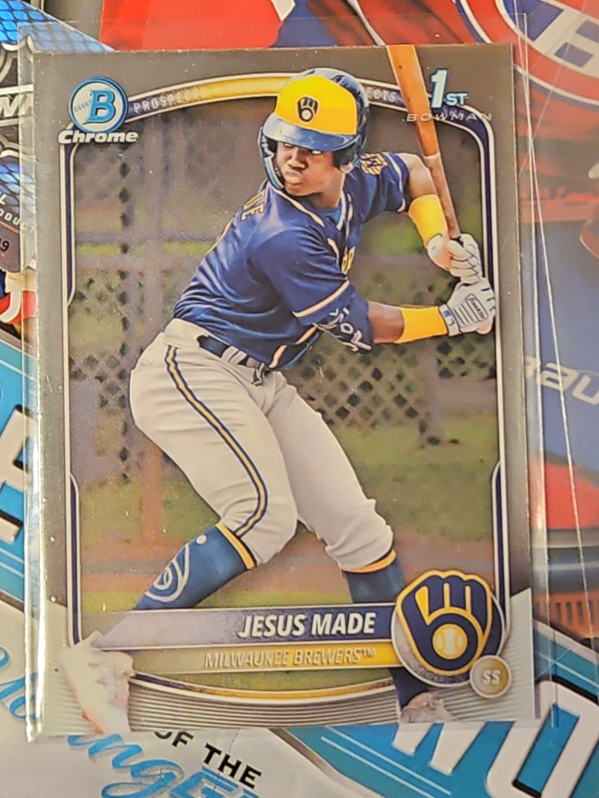 2025 Bowman Chrome Jesus Made #BCP-50 1st Bowman 🔥 Brewers
