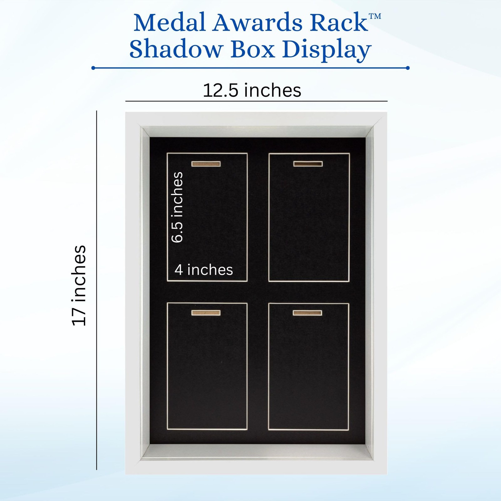 Shadow Display (4 Medals) – Wall-Mounted, Tempered Glass, Wood Frame – Marath…