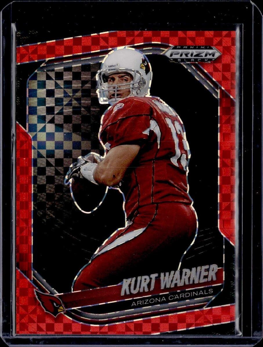 2025 Panini Prizm Black #1 Kurt Warner Prizms Red Power #/75
