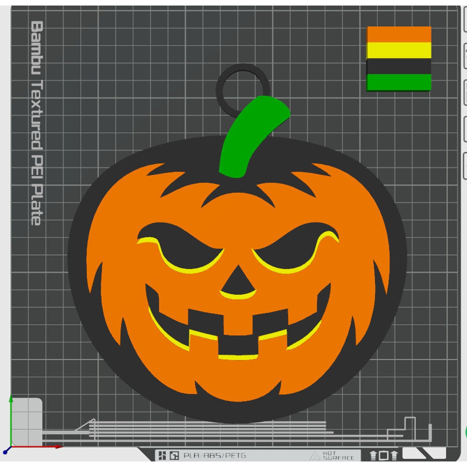 Halloween Pumpkin 3D printed Hype Chain with 26 Links Per Chain
