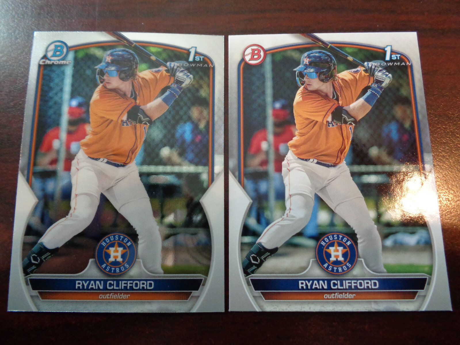 2023 Bowman Chrome & Paper Ryan Clifford #BCP-10 1st Year RC Lot of 2-ASTROS