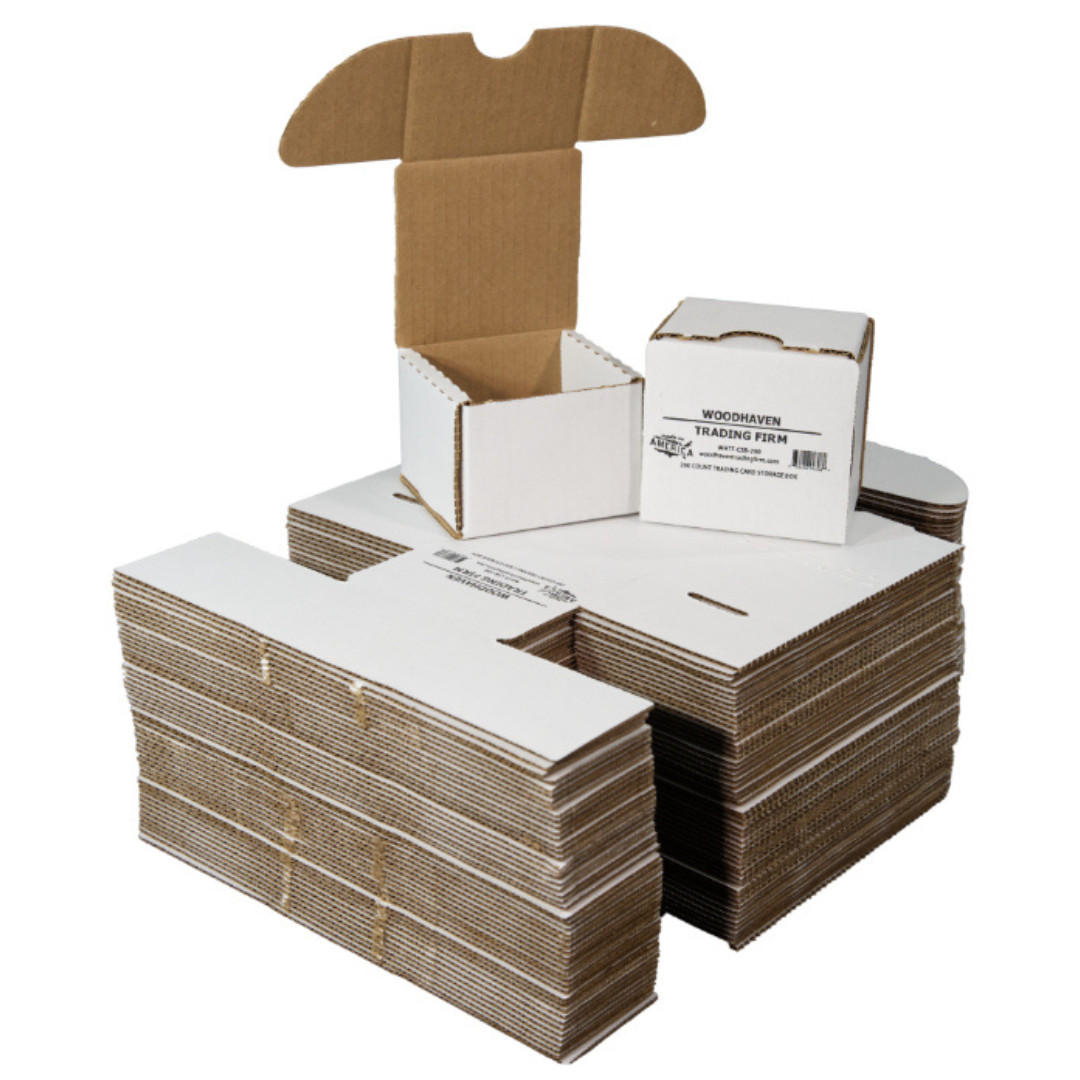 50-Pack • 200-count Trading/Gaming Card Storage Box • Woodhaven Trading Firm