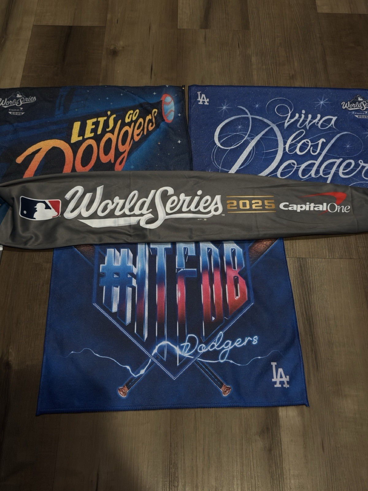 2025 LA Dodgers Complete World Series Game 3-4-5 Rally Towel Set + Scarf