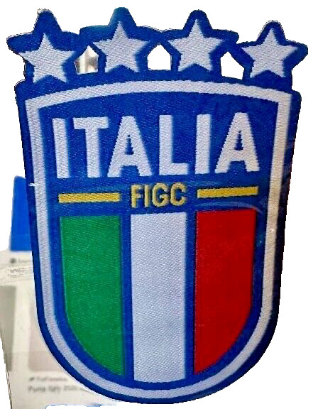 ITALIA (FIGC) ITALIAN FOOTBALL ULTRA SLIM EMBROIDERED IRON-ON PATCH.
