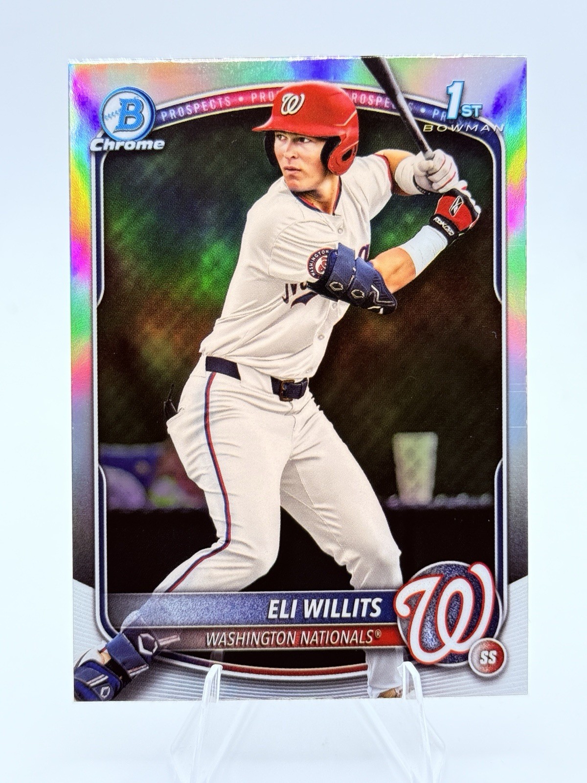 ELI WILLITS RC – SP 1st CHROME REFRACTOR #BDC-1 – 2025 Bowman Draft NATIONALS