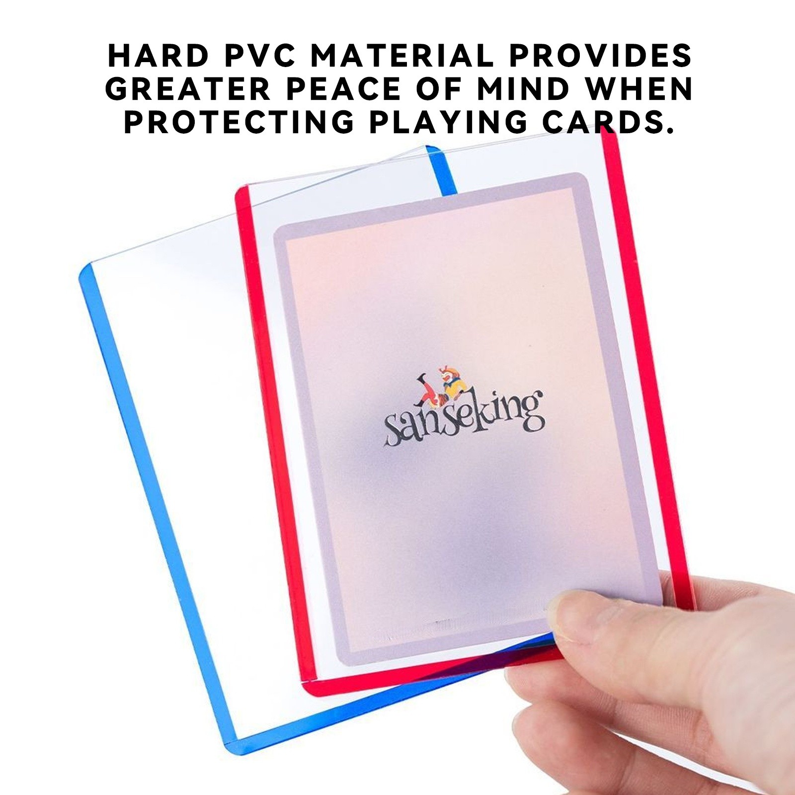PVC Top Load Holders With Colorful Border, 3″ x 4″ Rigid Hard Card Sleeve 35pt