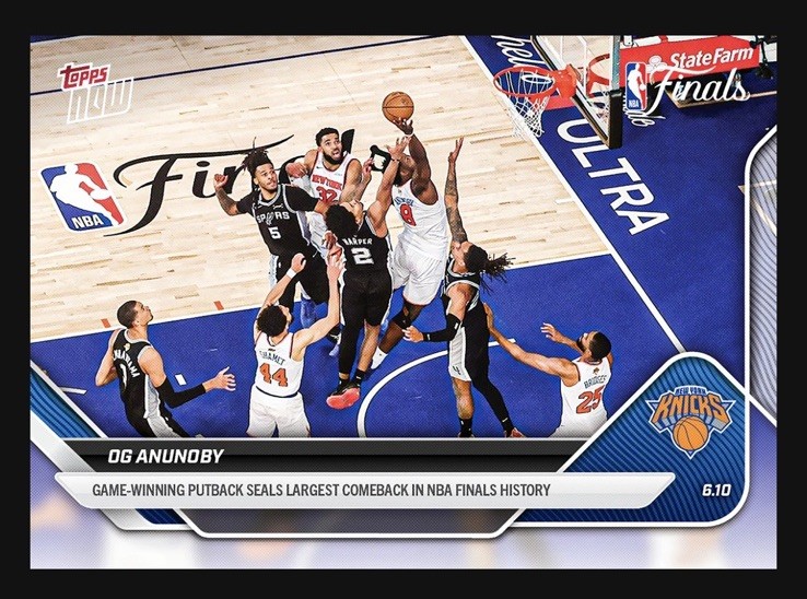 2025-26 NBA Topps Now #336 OG Anunoby New York Knicks NBA Finals – PRESALE🔥