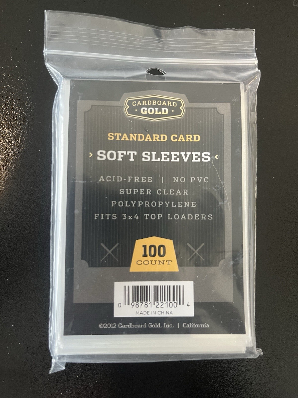 Cardboard Gold CBG 2 Mil Standard Trading Card Soft Sleeves – 100 Pack