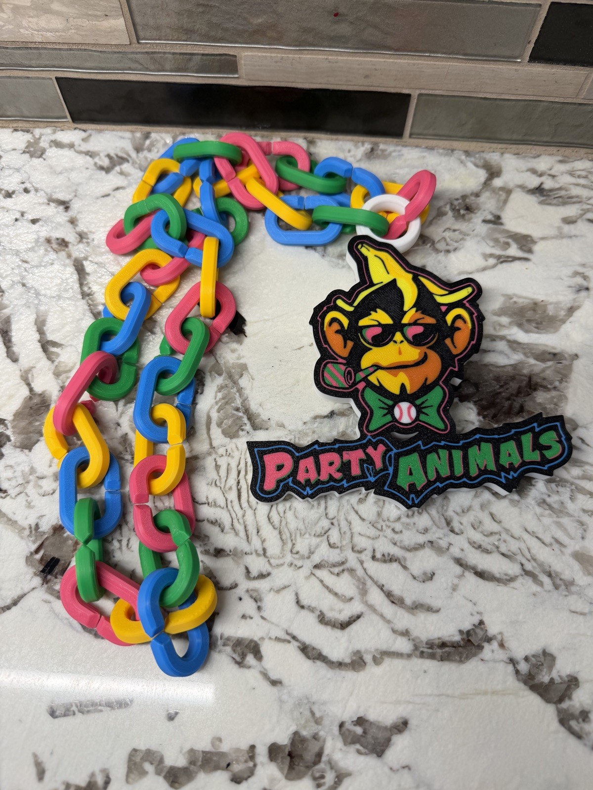 Party Animals Turnover Chain | 5.5” Pendant | 36” Chain | Banana Ball