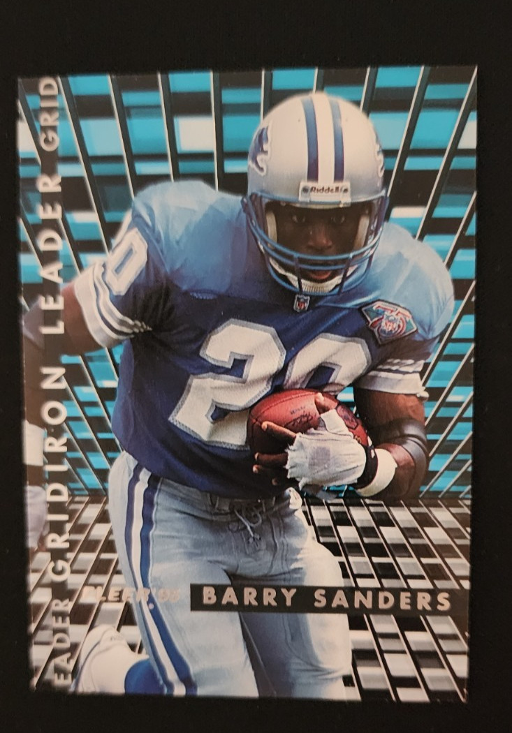 1995 FLEER GRIDIRON LEADER INSERT # 5 of 10 BARRY SANDERS DETROIT LIONS INSERT