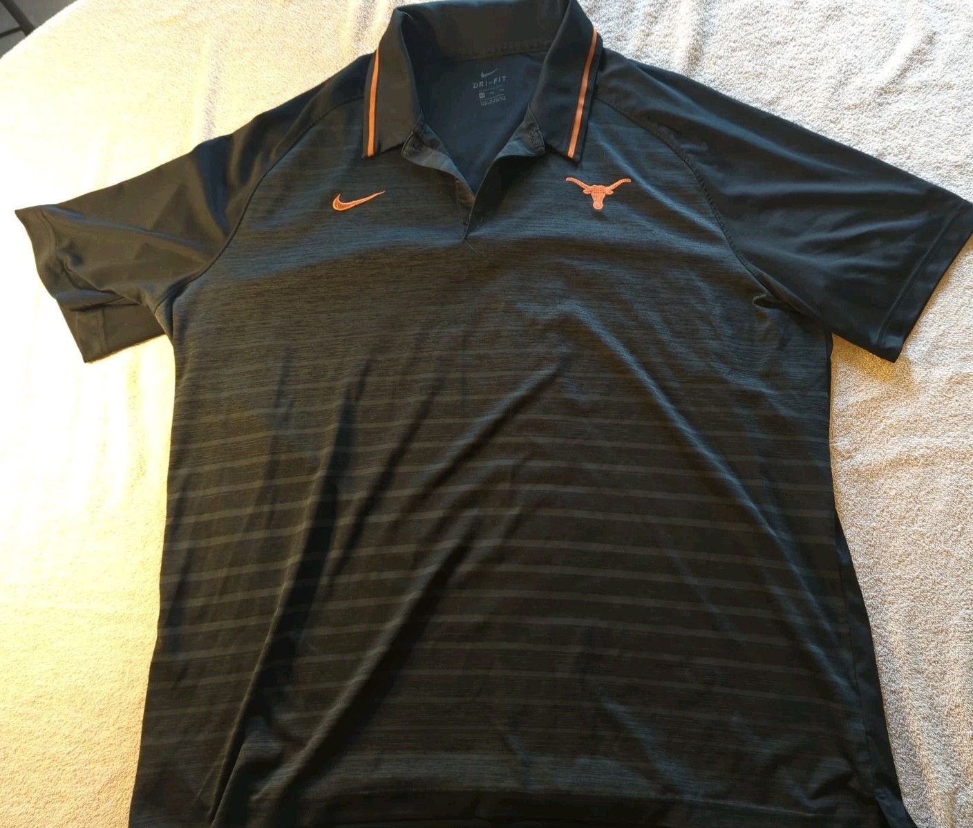 Texas Longhorns Nike Dri Fit Polo Shirt Mens 2XL Black Short Sleeve Golf NCAA