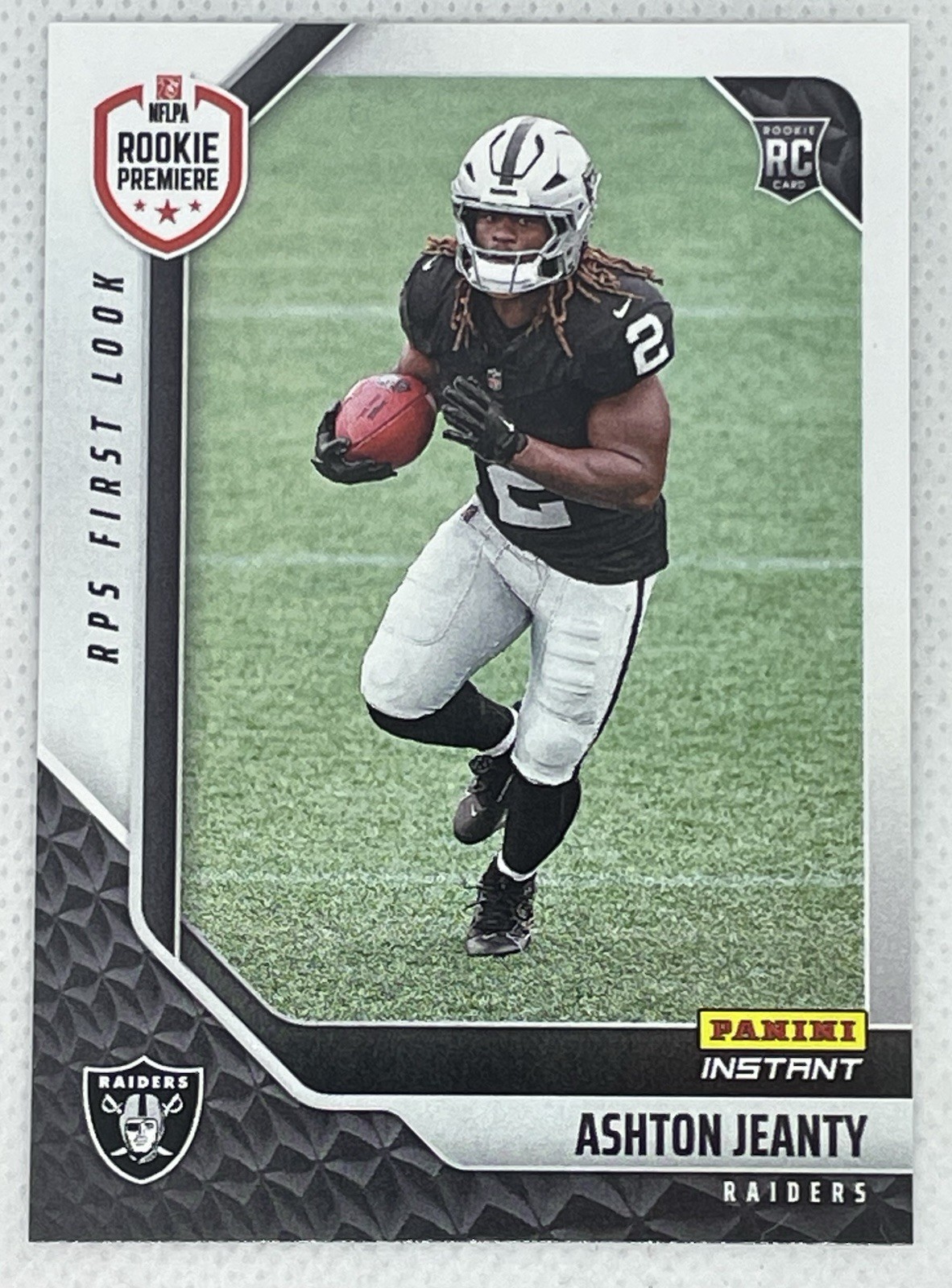 2025 Panini Instant Ashton Jeanty ROOKIE RPS FIRST LOOK 1/3243 SP Raiders #2 RC