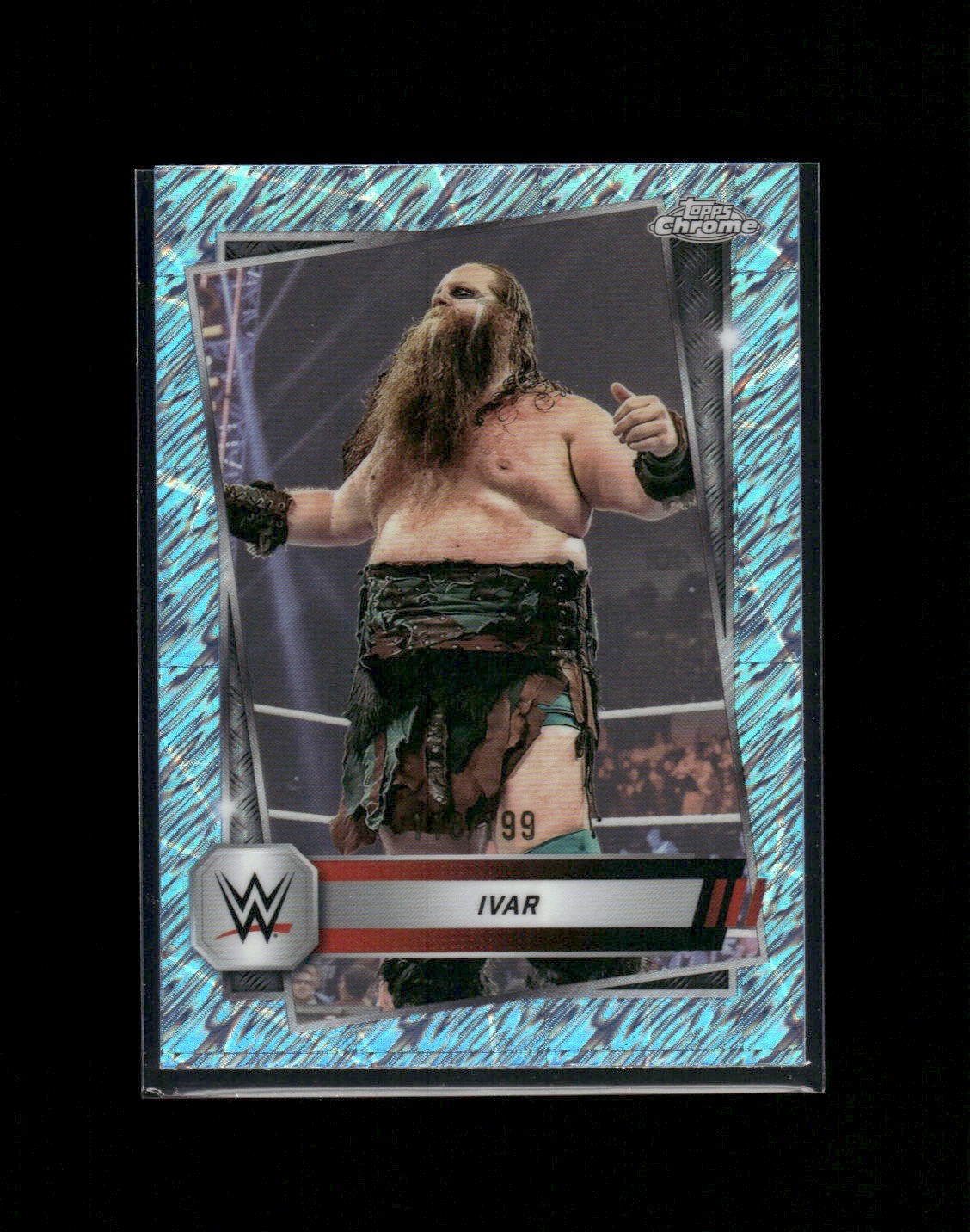 2025 Topps Chrome WWE Ivar #77 Aqua Shimmer Refractor /199