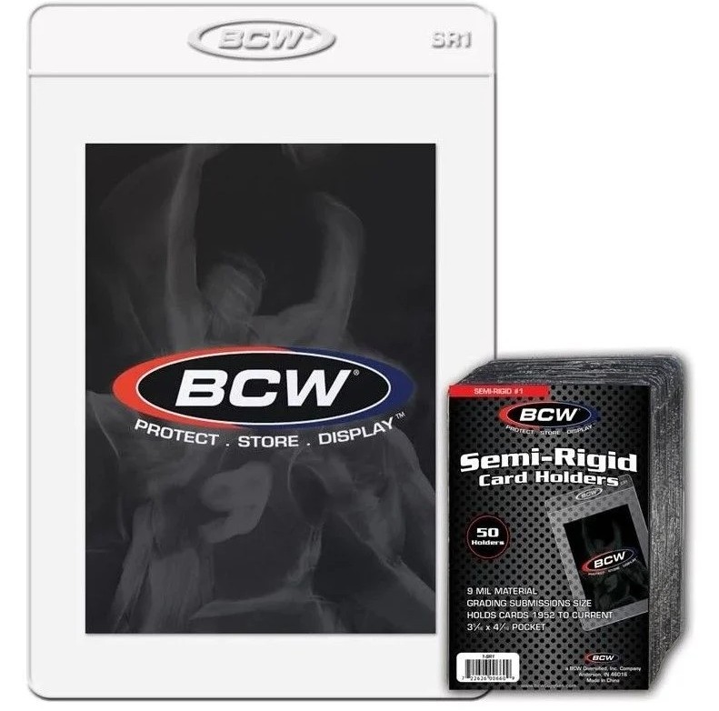 (200) Semi-Rigid #1 Card Holders BCW Grading Submissions Size (4×50 ct.)