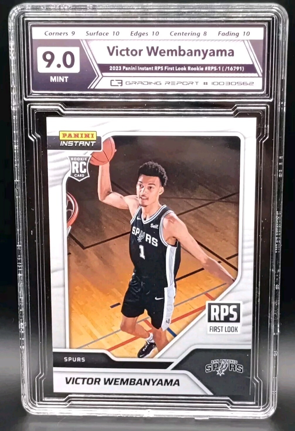 Victor Wembanyama 2023-24 Prizm Basketball Instant First Look Rookie Grade 9 NBA