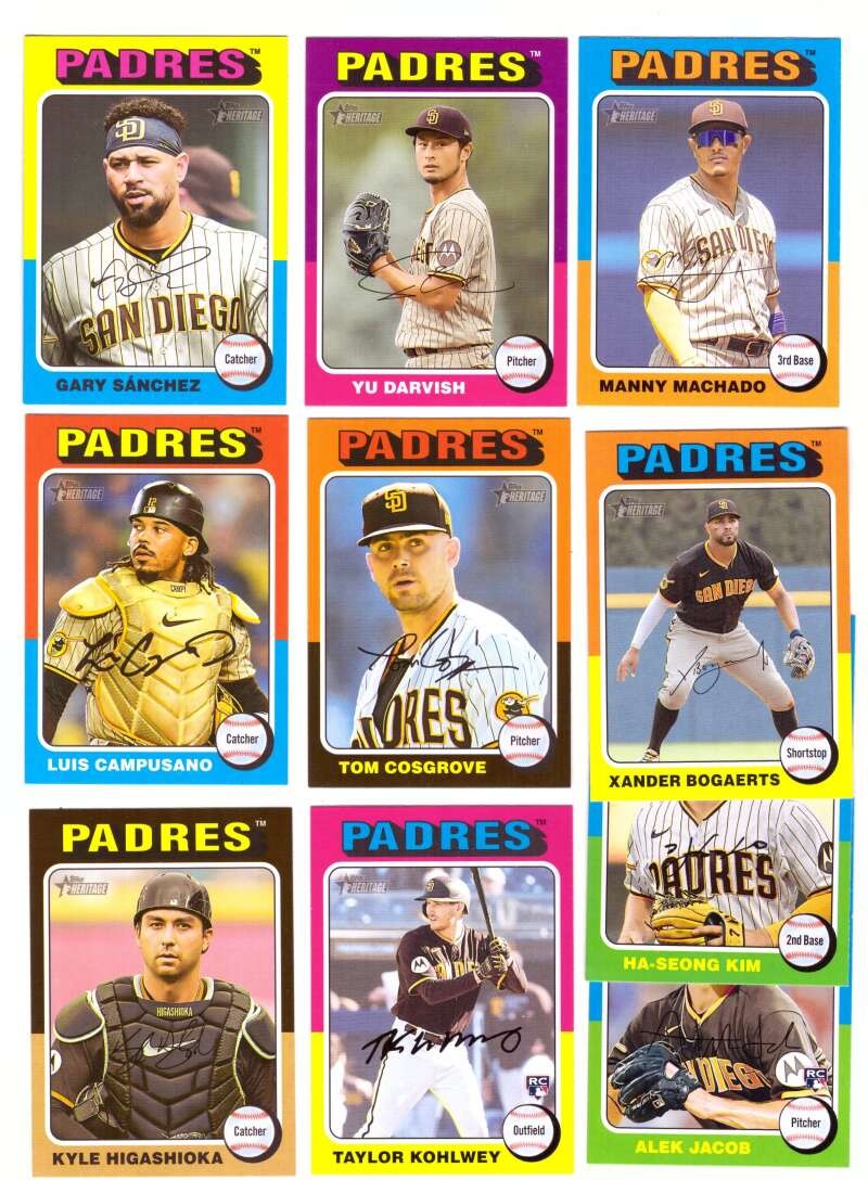 2024 Topps Heritage 1-500 w/ SP – SAN DIEGO PADRES Team Set