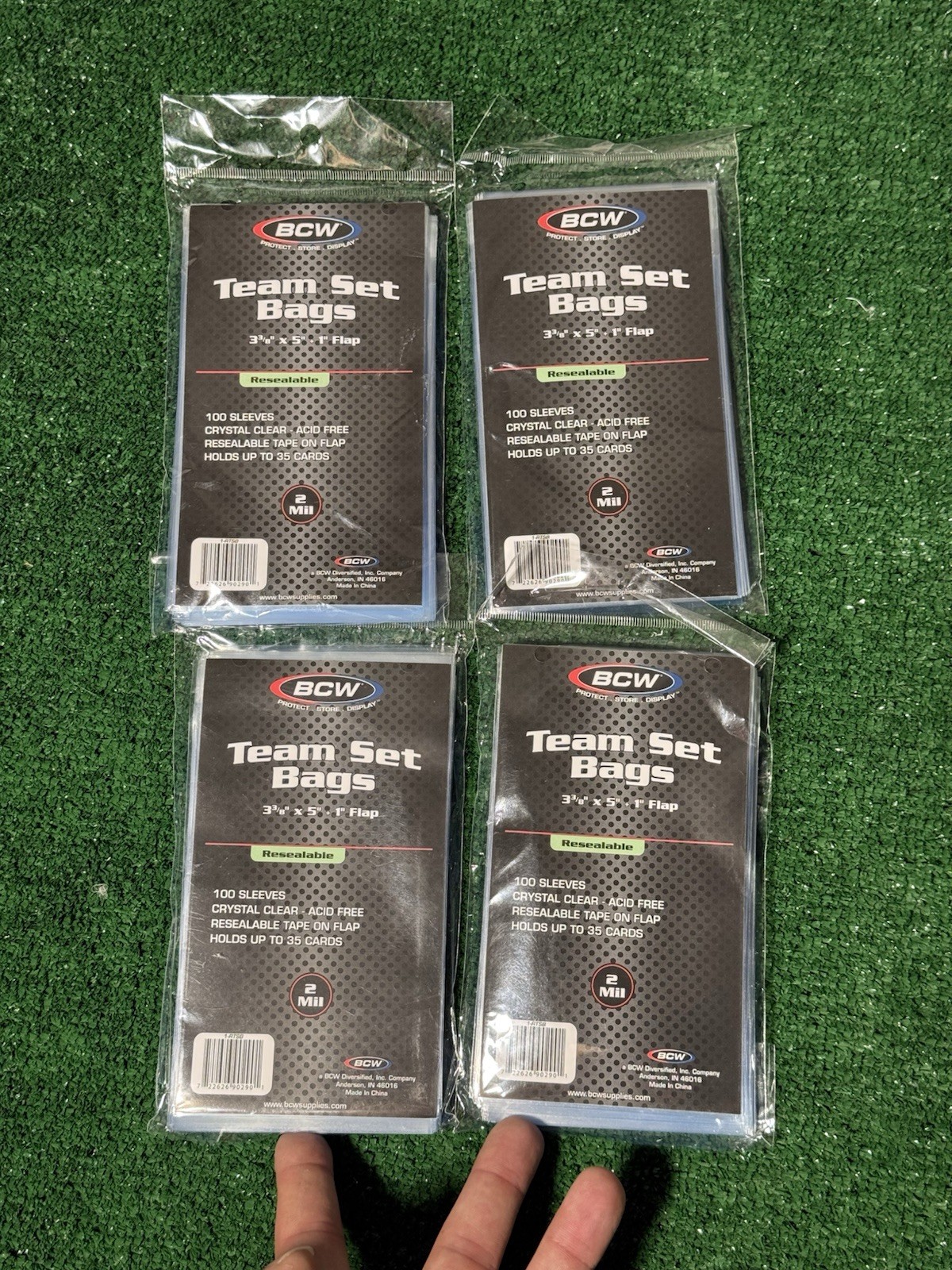 BCW Team Bags Resealable Sleeves 4 Packs of 100, 400 Total Team Bags New Sealed
