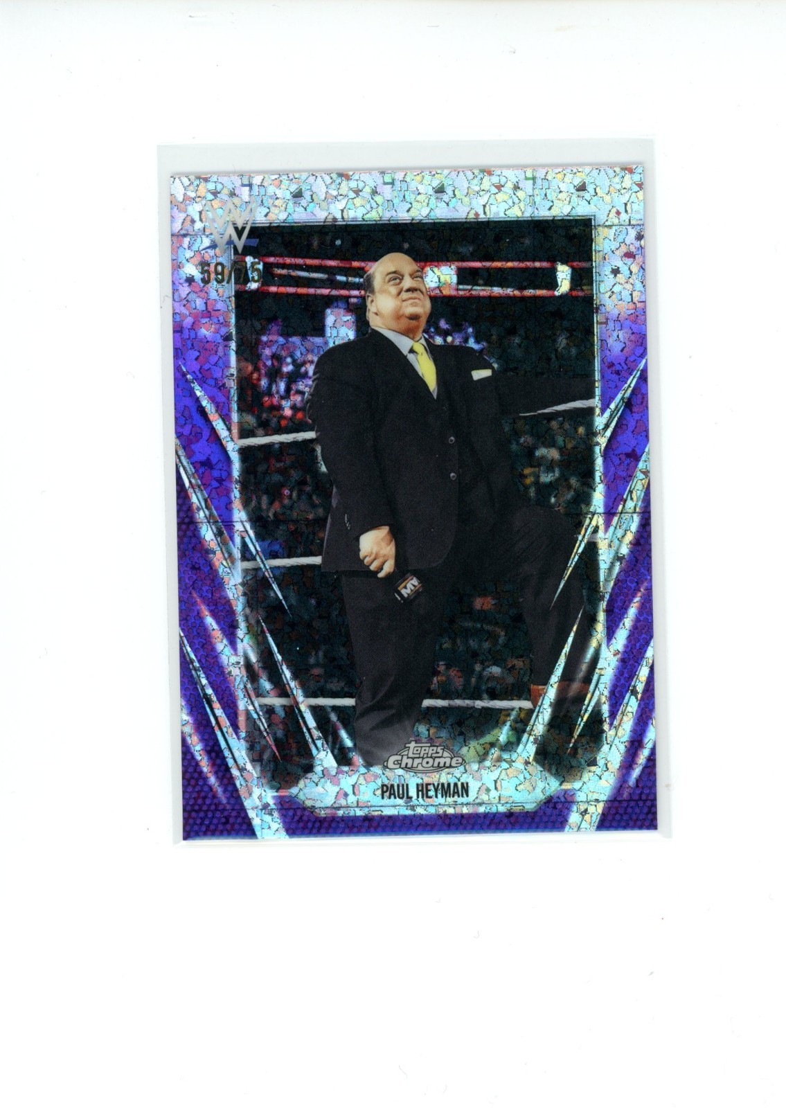 2026 Topps Chrome WWE Paul Heyman #44 Purple Mini Diamond Refractor 59/75