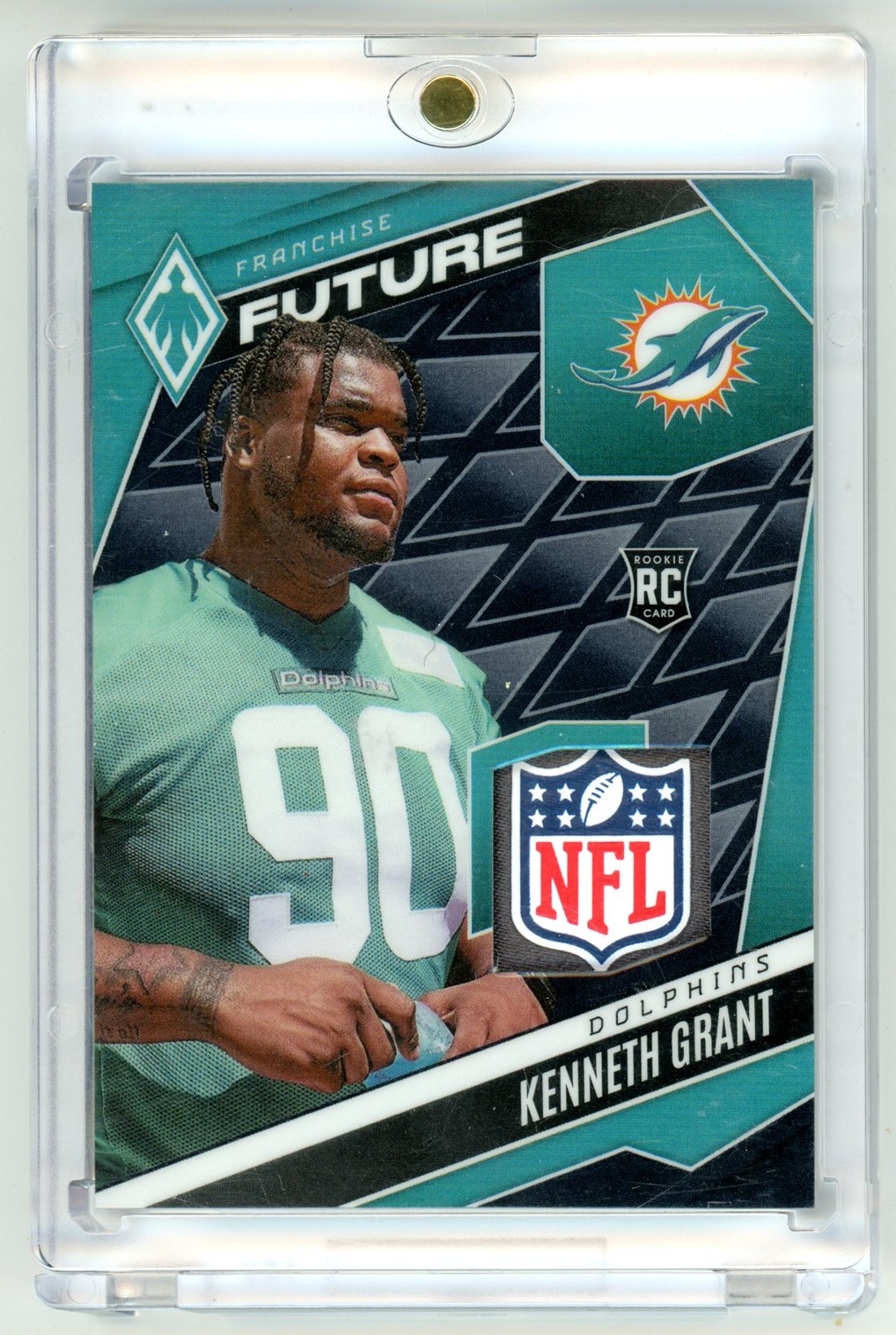 2025 Panini Phoenix Kenneth Grant Franchise Future Black RC PATCH NFL Shield 1/1