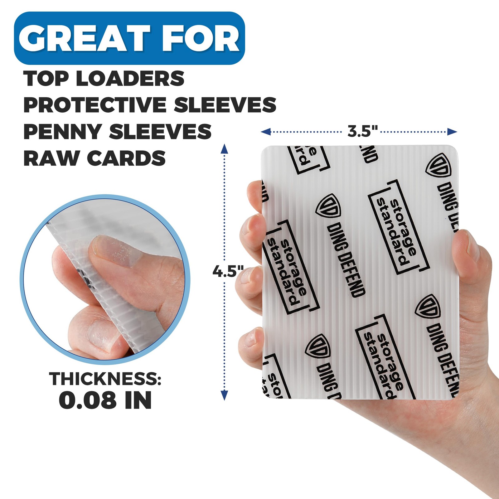 Trading Card Shipping Protectors Plastic Inserts 110 Pack 3.5” x 4.5”