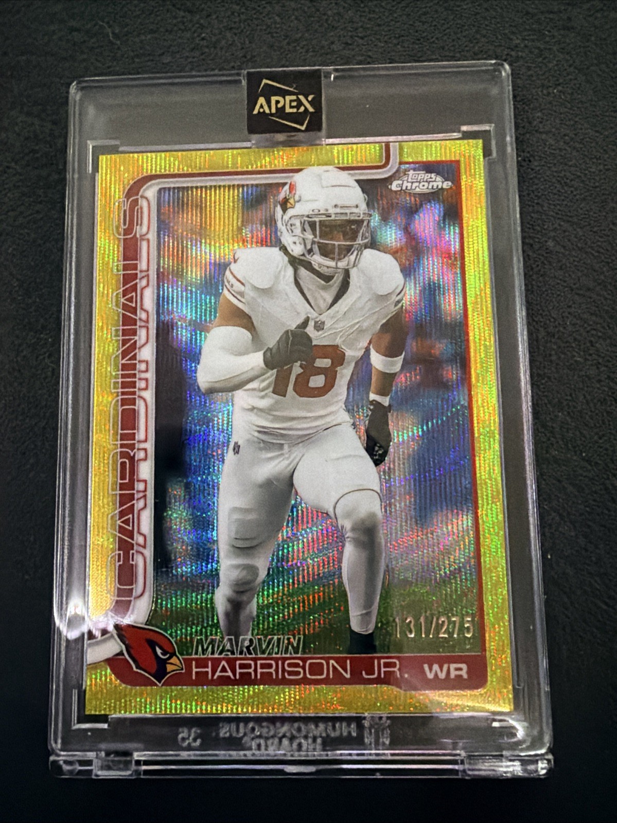 2025 Topps Chrome Marvin Harrison Jr. 026/275 Yellow Wave Refractor #1 Cardinals