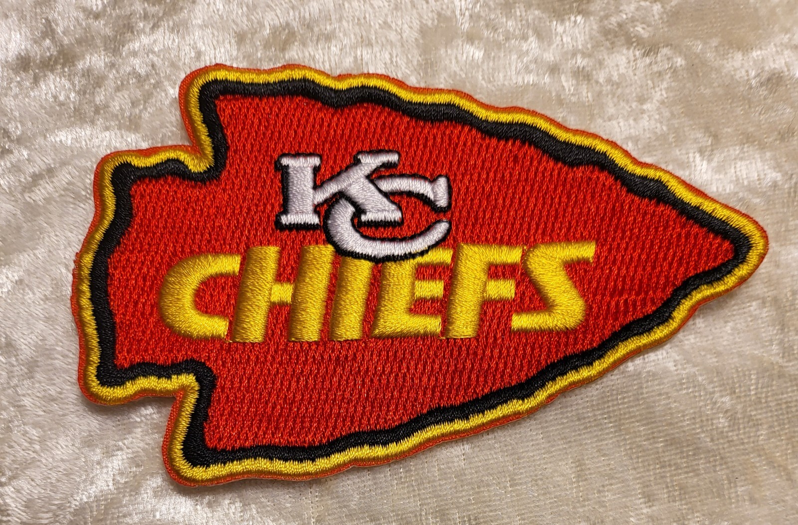 Kansas City Chiefs Red 4″ Iron On Embroidered Patch ~USA Seller