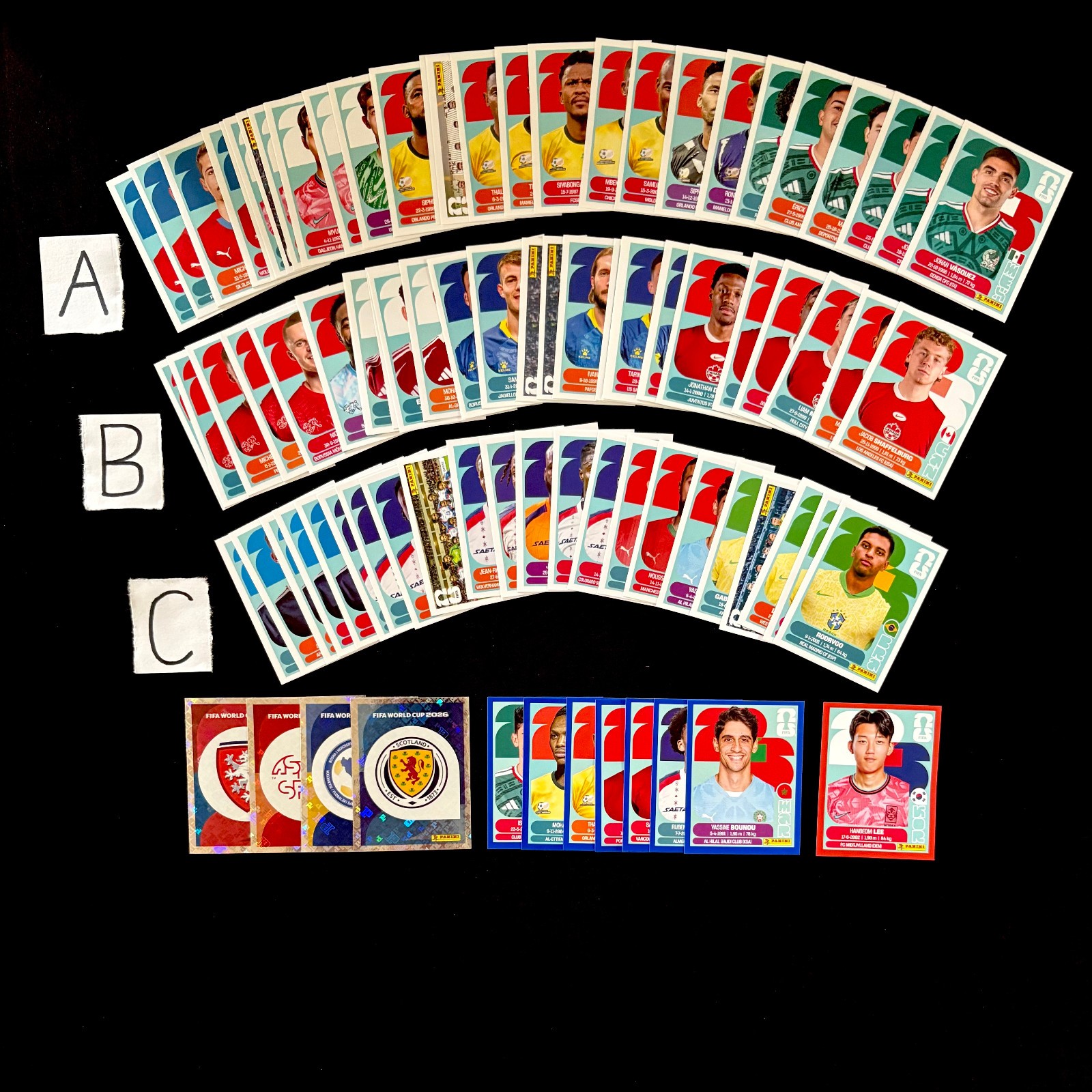 PANINI WORLD CUP 2026 STICKERS – MEX RSA KOR CZE CAN BIH QAT SUI BRA MAR HAI SCO