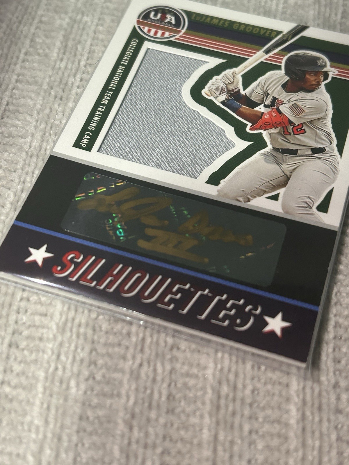 Stripes – USA Silhouettes Signatures Gino Groover #SIL-LG /90 (AU, MEM, RC)