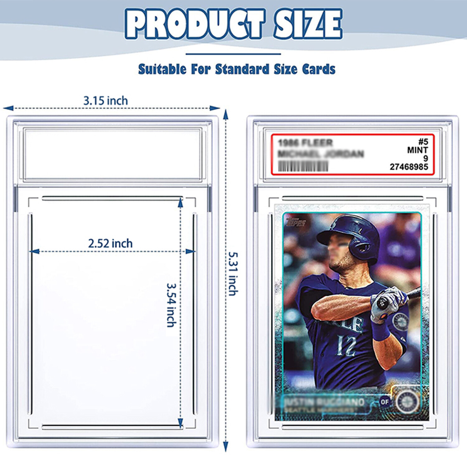 5Pcs Empty Graded Card Holder PSA Style Slab for Trading Cards Protector Case US