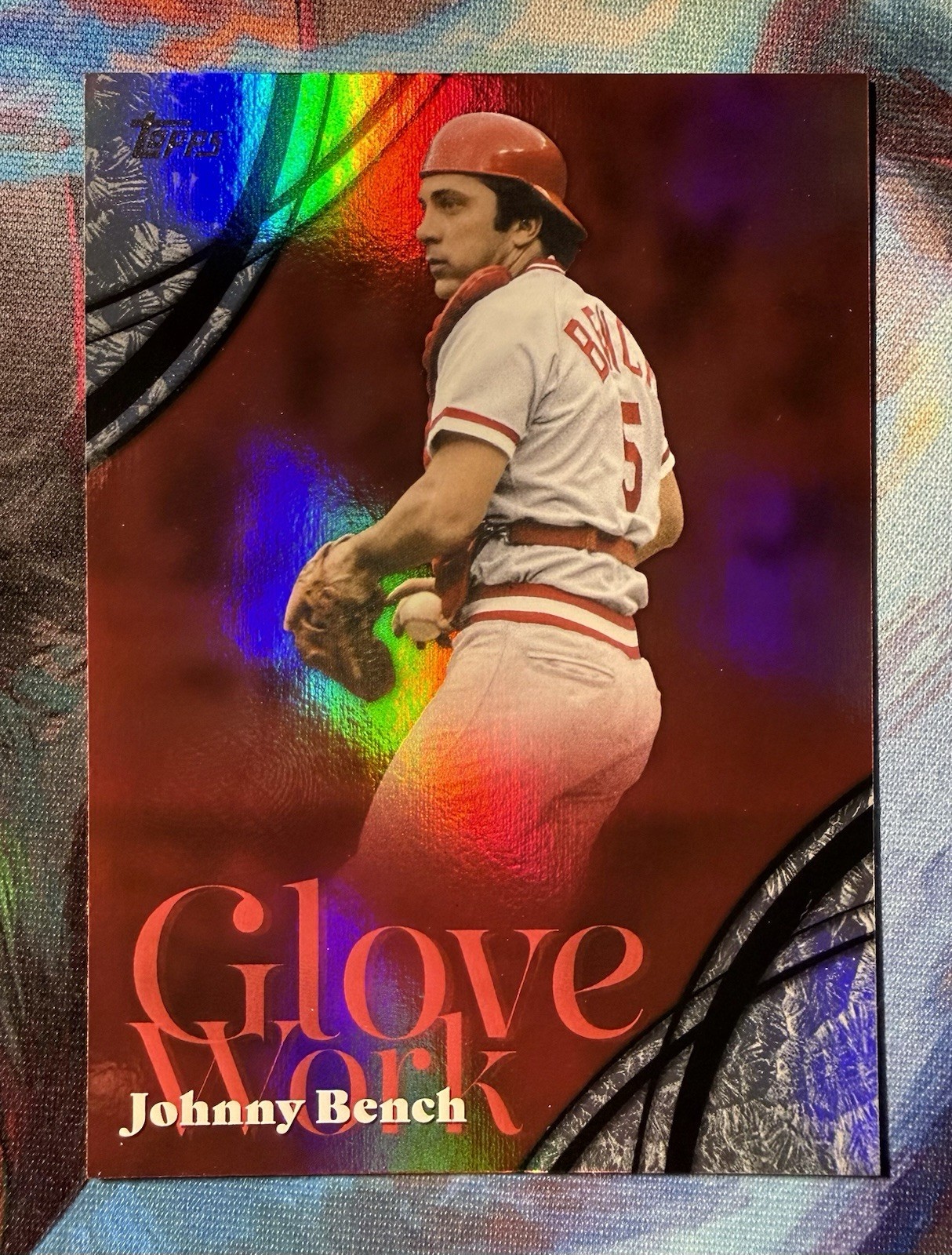 Johnny Bench Glove Work Foil – 2026 Topps Series 2 #GW-13 – Reds (B4-1)