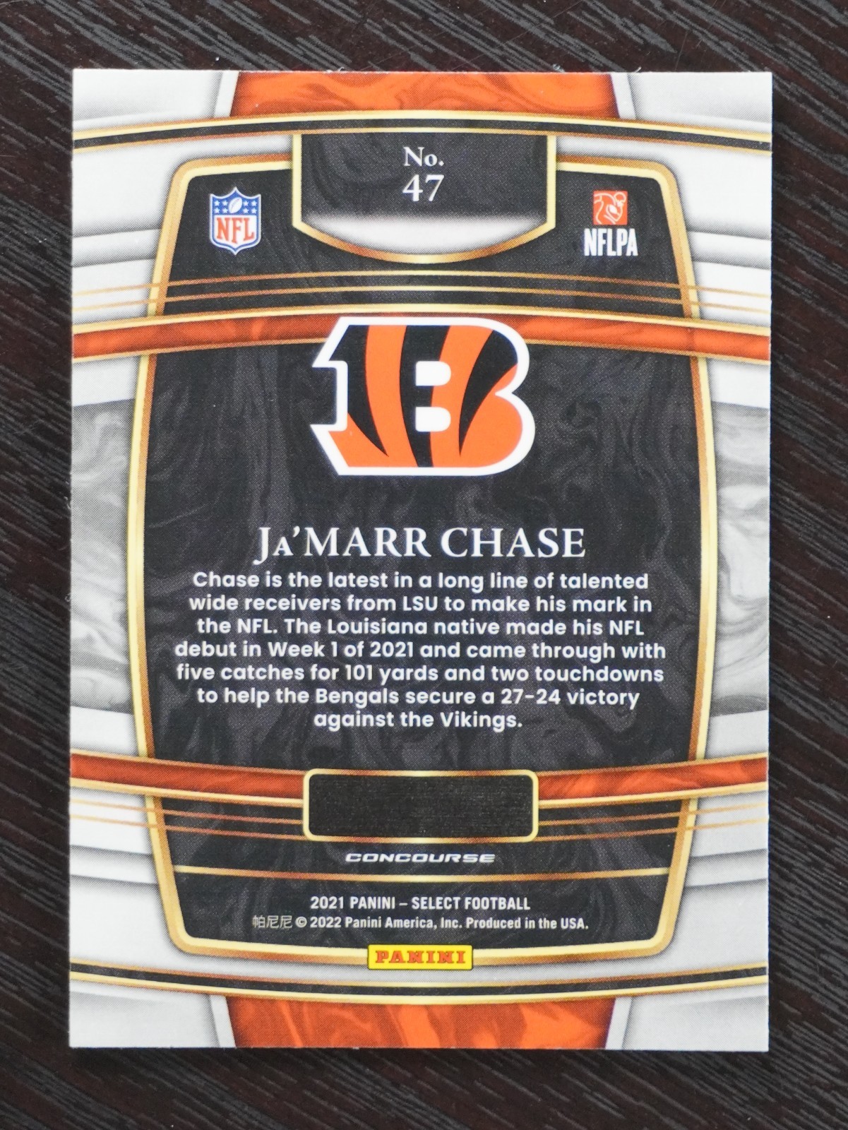 Panini 2021 Select Concourse Ja’Marr Chase Rookie #47 Cincinnati Bengals