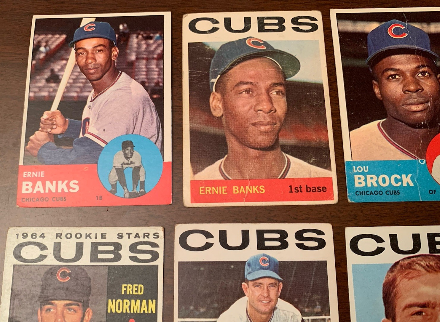 1963–1966 Topps MLB Baseball Chicago Cubs (11) CARDS/Stars/Ernie Banks/Lou Brock
