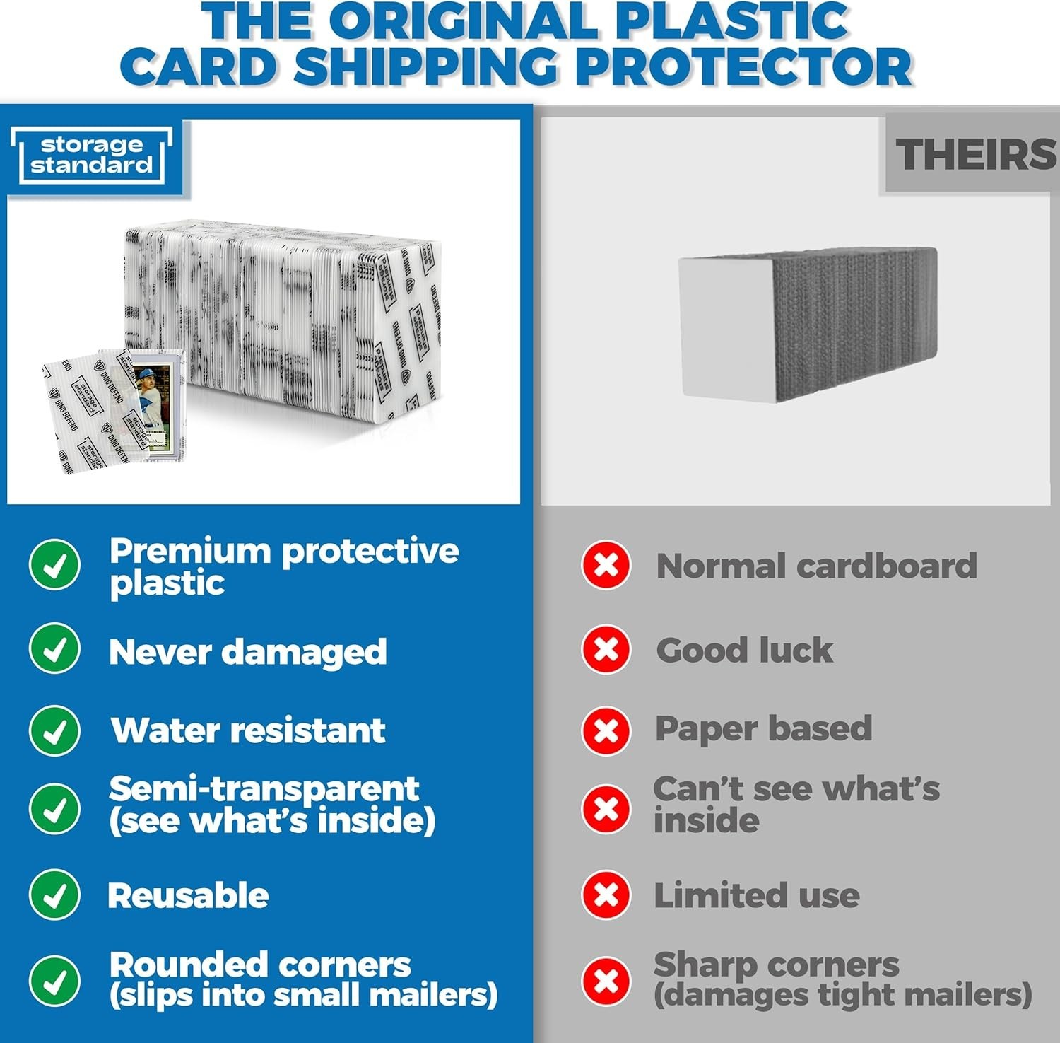 Ultra Strong Plastic Inserts for Shipping Cards – 110 Count – 3.5″ x 4.5″