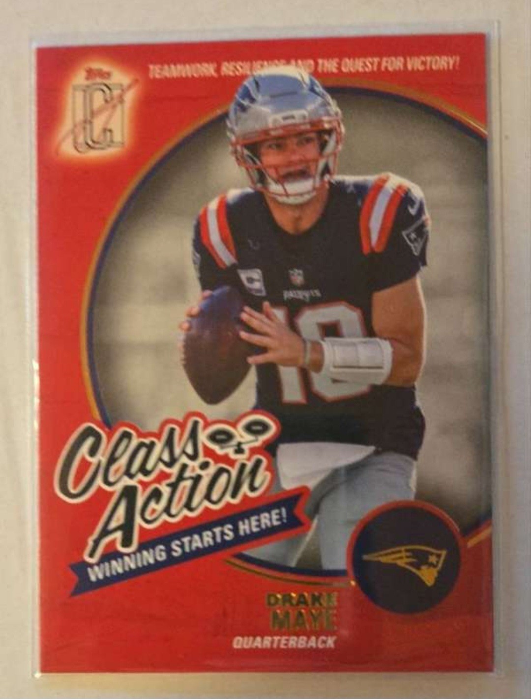Drake Maye 2025 Topps Signature Class Action #CA-22 New England Patriots Red