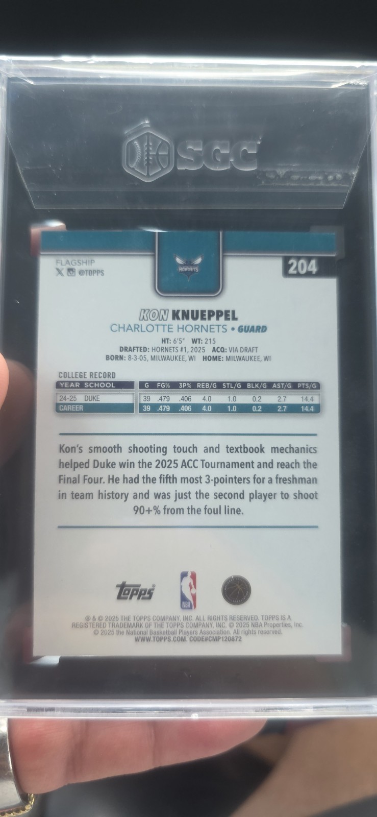 2025-26 Topps – Kon Knueppel #204 PINK Holofoil (RC)