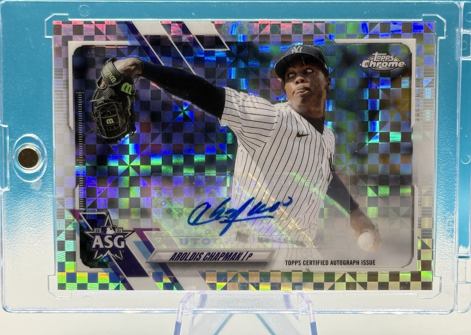 Topps 2021 Chrome Update Aroldis Chapman #ASGA-AC X-Fractor Auto /125