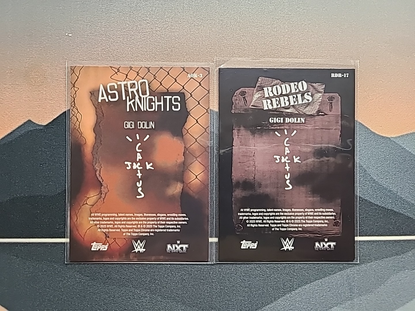 (2) 2025 Topps Chrome WWE Cactus Jack GIGI DOLIN ASTRO KNIGHTS & RODEO REBELS 🔥