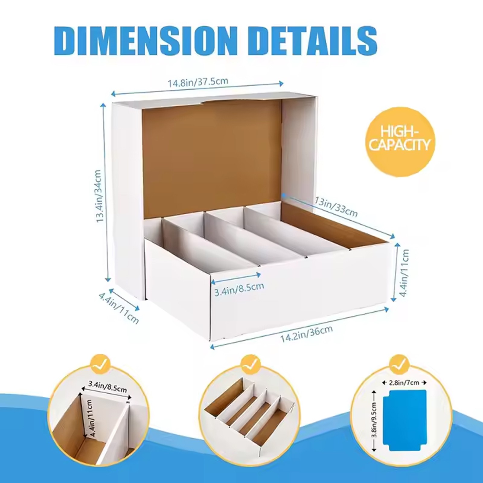 1/2/4 Row Trading Card Storage Box Case Large Capacity Holder For PTCG TCG Cards