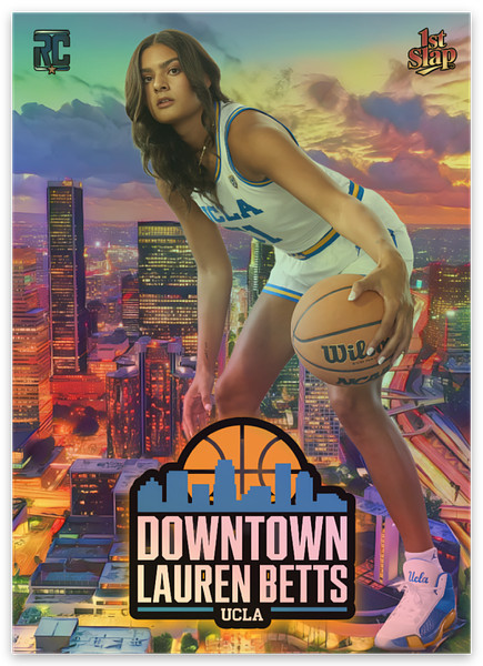 Lauren Betts DOWNTOWN 1st Slap UCLA ROOKIE CARD Refractor Foil Sticker RC MINT