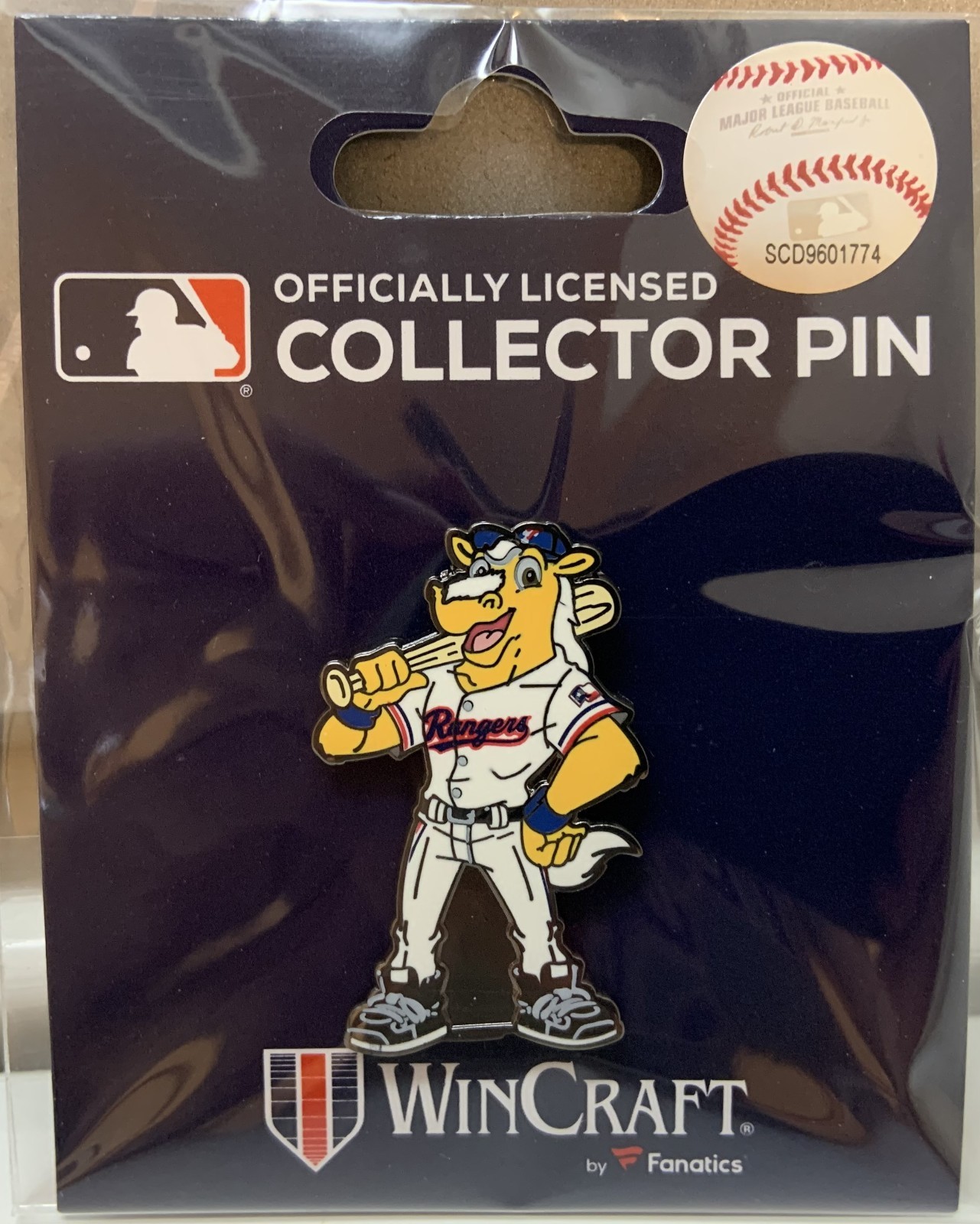 TEXAS RANGERS MASCOT CAPTAIN COLLECTOR PIN NEW WINCRAFT