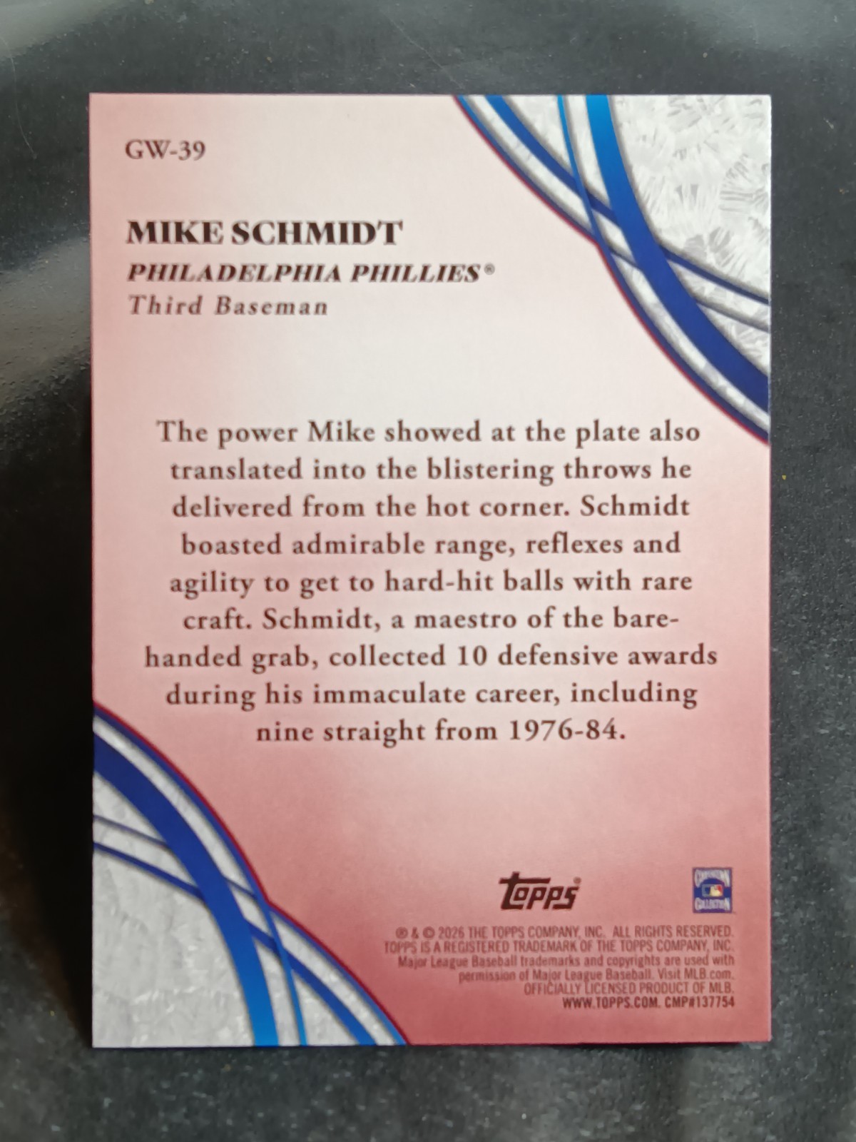 2026 Topps Series 2 ⭐Glove Work Foil⭐ #GW-39 Mike Schmidt 🔥 Phillies