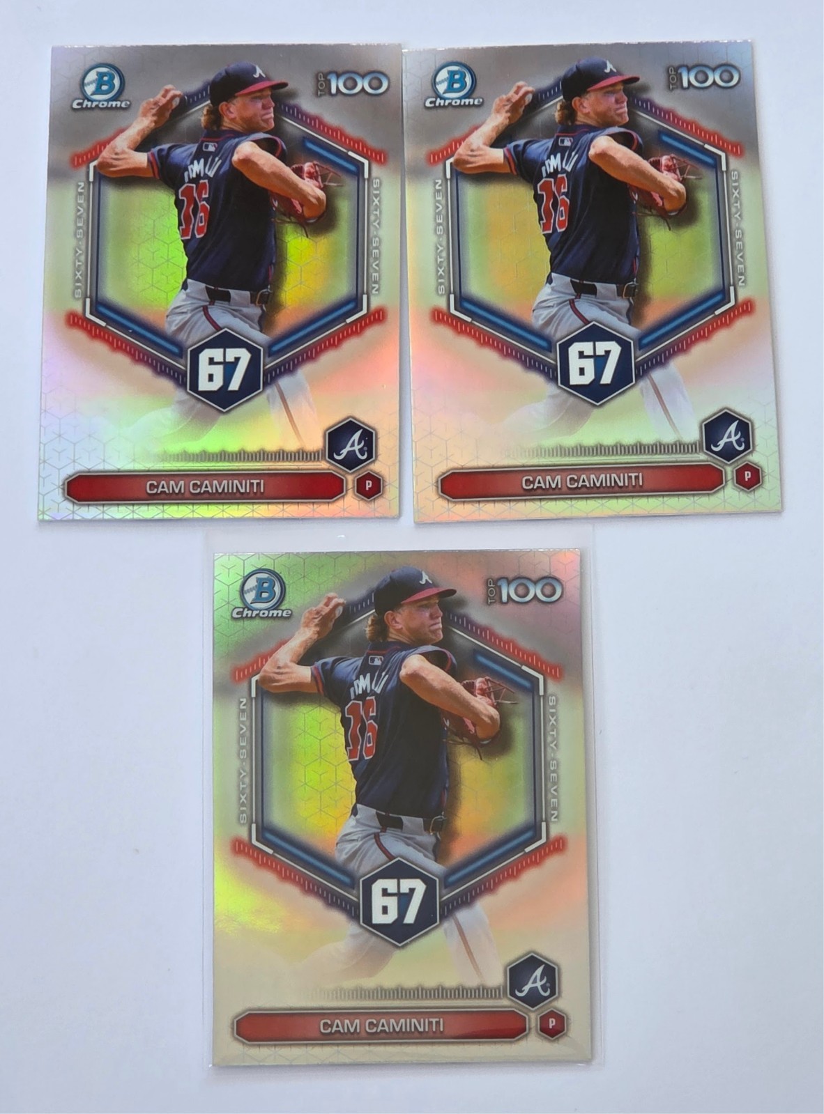 Cam Caminiti 2026 Bowman THREE Top 100 Insert Cards #BTP-67 Braves