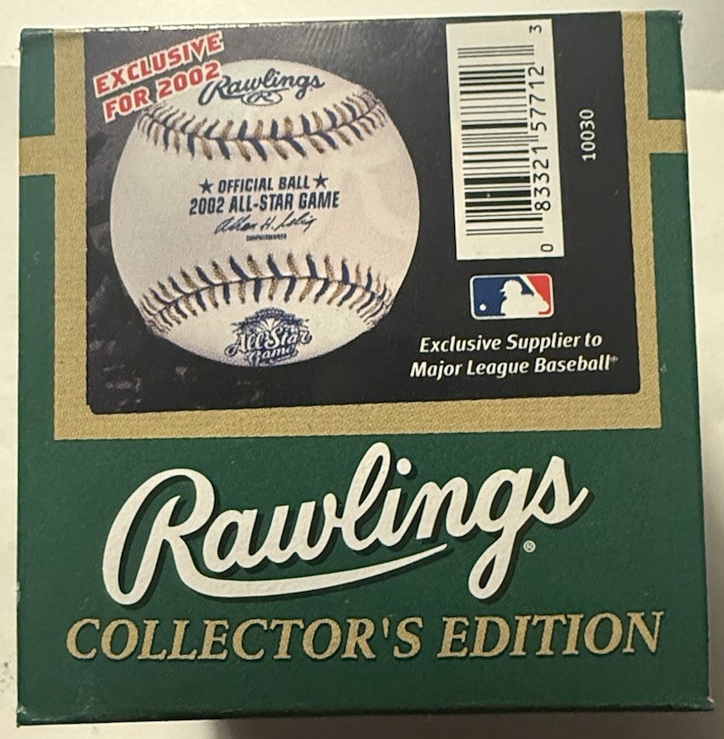 Rawlings Official 2002 All Star Game Baseball & Engraved Display Case New Sealed